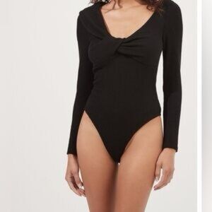 Abercrombie & Fitch Black Long Sleeve Bodysuit